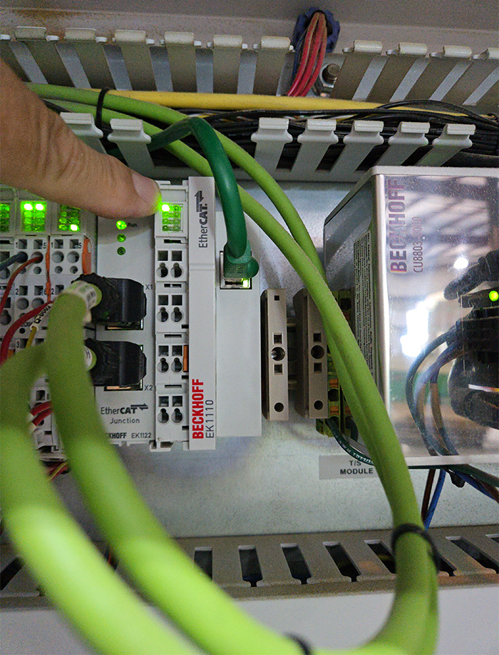 door machinery closeup of electrical panel